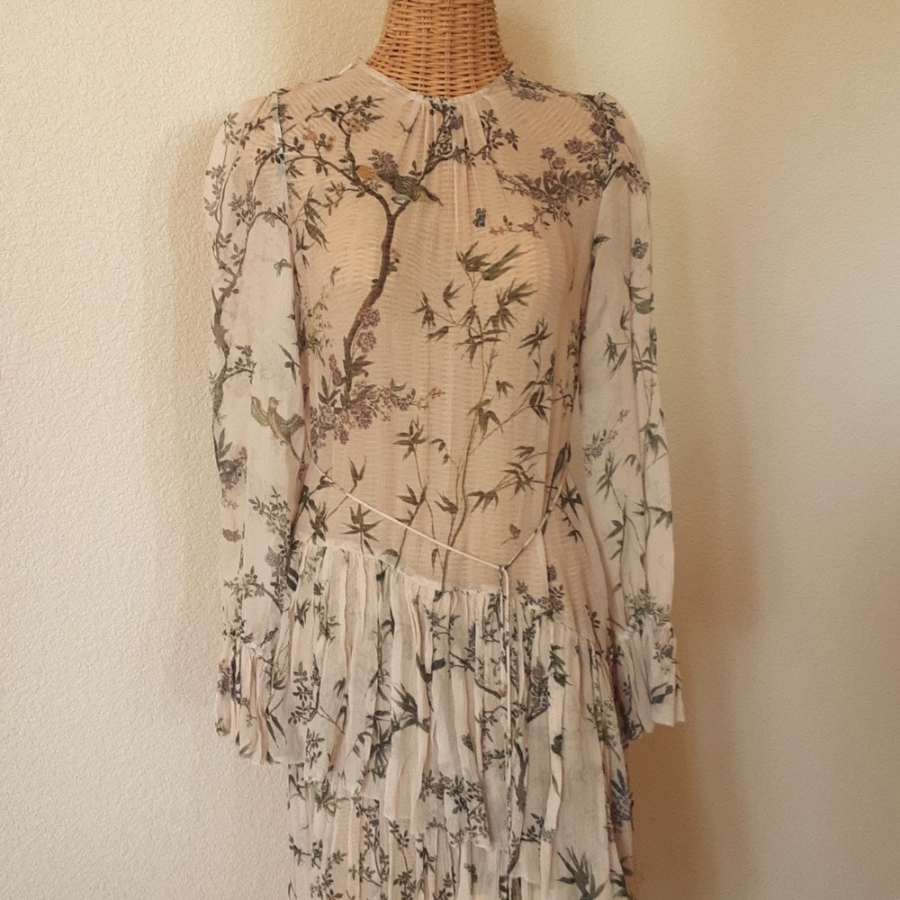 Zimmermann Silk Asymmetrical Bird Midi Dress* 💖💖💖NWOT